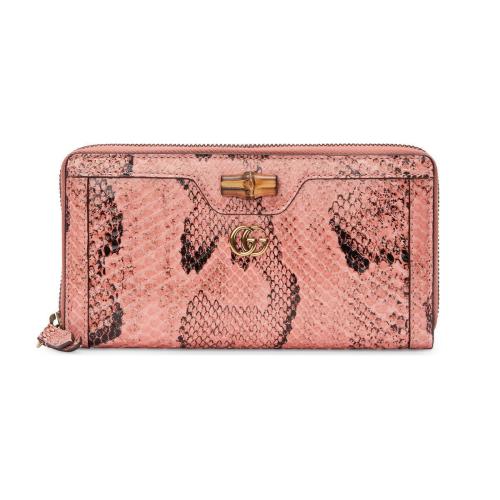  GUCCI古驰 女士 Gucci Diana竹节蟒蛇皮全拉链式钱包 658634 LU3XT 6808