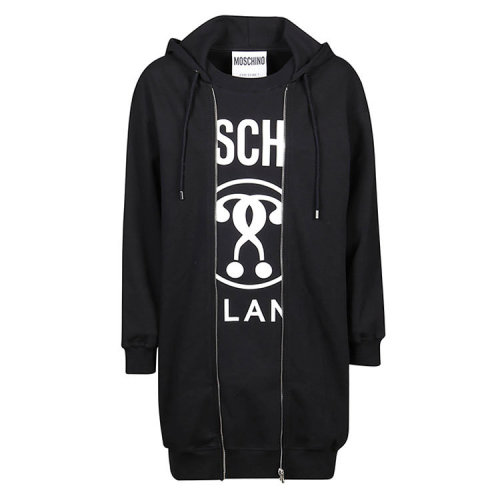 MOSCHINO/莫斯奇诺  时尚百搭 女士黑色棉质连帽连衣裙 ET045855266555