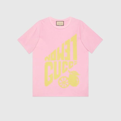  GUCCI/古驰 女士粉色棉质短袖T恤 615044 XJD08 5673 PLFSX