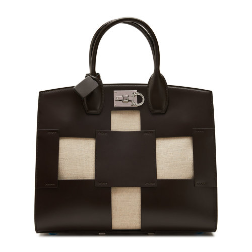 Salvatore Ferragamo/菲拉格慕 核桃木色 女士中号FERRAGAMO STUDIO手袋 734257-21I328