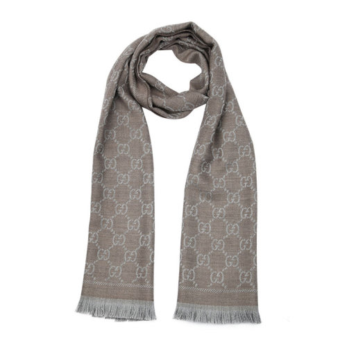 GUCCI/古驰 男女通用 中性双G经典提花图案时尚休闲长款羊毛围巾围脖 133483-3G200-2863