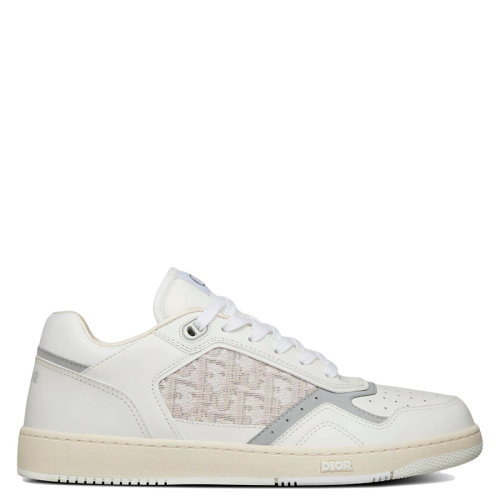 DIOR/迪奥 B27系列 男士白色光滑皮革和灰白色老花印花运动鞋3SN272ZIR_H068