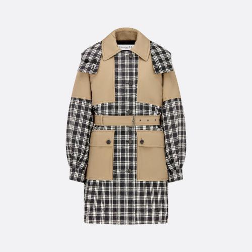  DIOR迪奥 22年秋冬 女士 大衣 Manteau a capuche et ceinture 257M36A1244_X9950