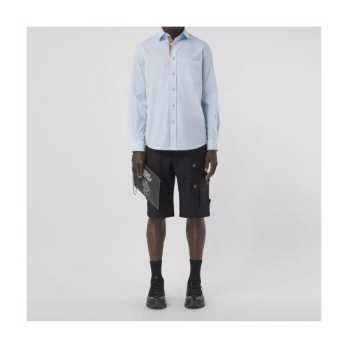  BURBERRY 22年秋冬 男士 专属标识图案弹力棉质混纺衬衫 80430611 预定商品1-3周发货