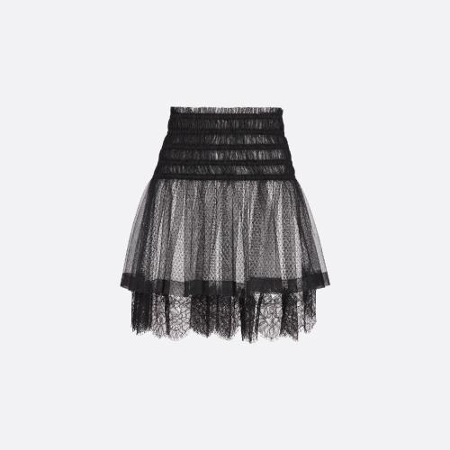  DIOR迪奥 22年春夏 女士 半身裙 荷叶边迷你裙 241J57A8801_X9000