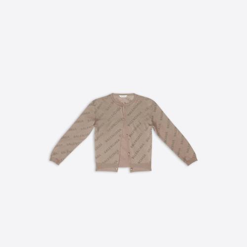  BALENCIAGA巴黎世家 22年秋冬 女士 针织衫 ALLOVER LOGO CROPPED CARDIGAN 706303T32340966