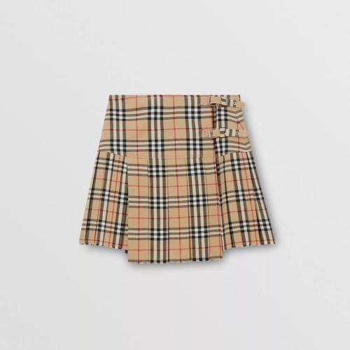  BURBERRY 22年秋冬 女士 Vintage 格纹羊毛短裙 80258321 预定商品1-3周发货
