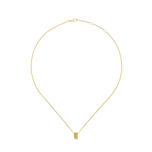  GUCCI/古驰 22春夏新款18K金黄金饰绿松石衔尾蛇项链?681828I19308076