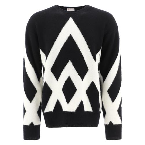 Moncler/蒙克莱 男士黑色羊毛针织衫/毛衣 9C00032-M1299-990