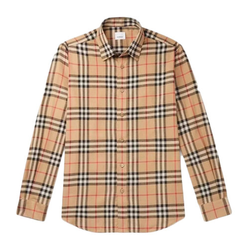  BURBERRY/博柏利 男士经典格纹立领长袖衬衫上衣 多色可选 802086