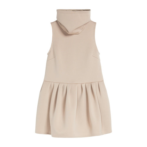 MaxMara/麦丝玛拉 22年早春新款 SHOCK系列 女士米白色棉质混纺束腰高领连衣裙1631012106001