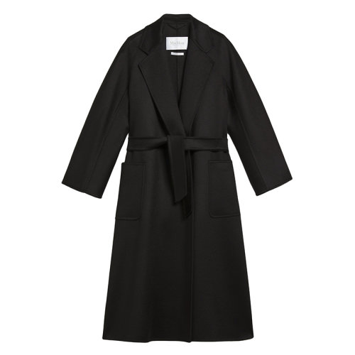 MaxMara/麦丝玛拉 经典款 LABBRO系列 女士黑色羊绒大衣1016091906004