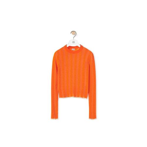  LOEWE罗意威 22年秋冬 女士 针织衫 Anagram devore sweater in viscose S359Y14KAB-9100