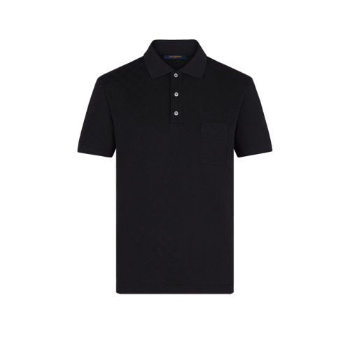 Louis Vuitton/路易威登 22年秋冬新款 HALF DAMIER系列 男士黑色纯棉口袋马球衫Polo衫1A8HBY