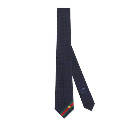  GUCCI古驰 22年秋冬 男士 蜜蜂织带装饰真丝领带 456510 4E002 4066