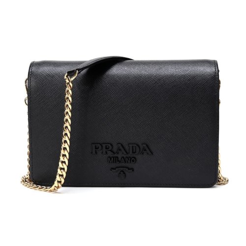  PRADA/普拉达 女士黑色皮革单肩包 1BP012 NZV F0002 PLSX