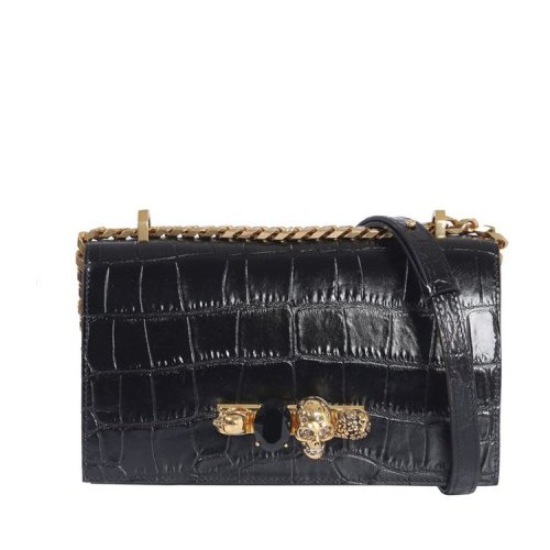 Alexander McQueen/亚历山大麦昆 女包 骷髅头 女士单肩包 5541281BG0T1000黑色