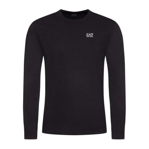 Emporio Armani/安普里奥阿玛尼  男装 服饰 黑色圆领棉质经典LOGO时尚男士长袖T恤
