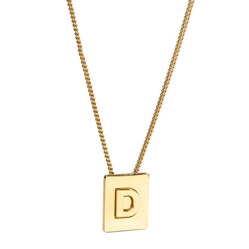 CELINE/赛琳 经典ALPHABET系列 金色饰面黄铜字母D坠饰项链46N0D6BRA.35OR