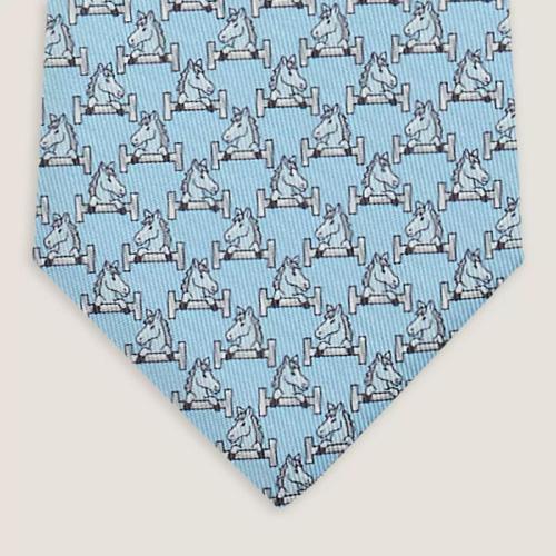  HERMES爱马仕 22年秋冬 男士 领带 Cravate Cheval au Bar H606278T 01