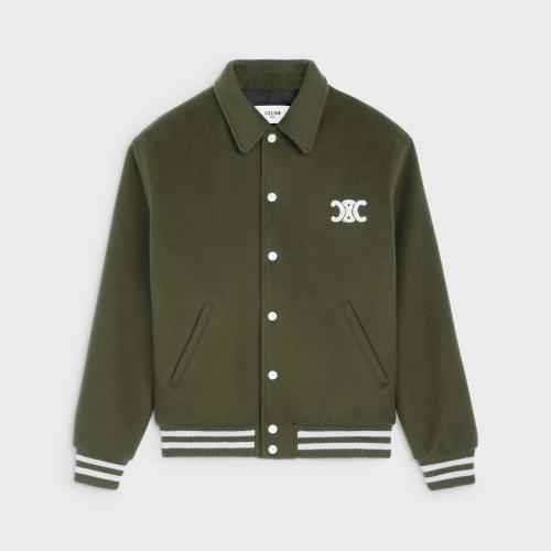  CELINE赛琳思琳 22年秋冬 女士 夹克 山羊绒双面学院风连帽夹克 2V49I6700.31FS