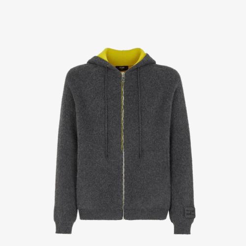  FENDI芬迪 22年秋冬 男士 夹克 灰色羊绒开衫 FZC440AM63F1JSH