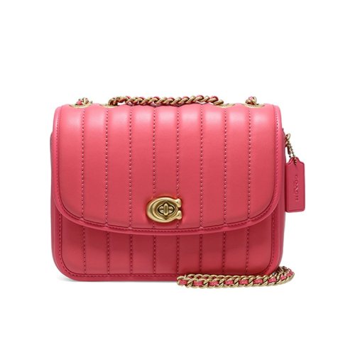 COACH 蔻驰  女士专柜款MADISON系列皮革绗缝单肩斜挎包亮粉色 4684  B4WM3