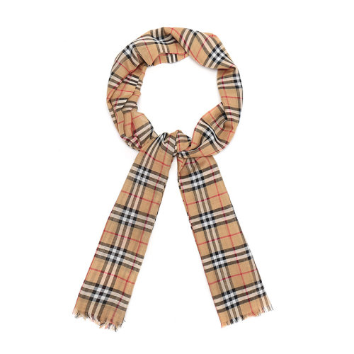 BURBERRY/博柏利 经典格纹印花黄色羊毛围巾 8015505