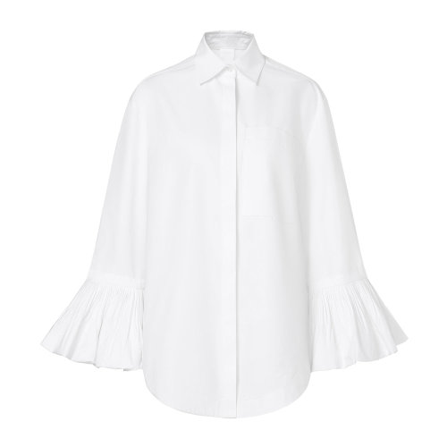 Valentino/华伦天奴 白色 女士秀款灯笼袖设计衬衫【RUNWAY SS20】 TB0AB1B05DN0BO 2020年春夏