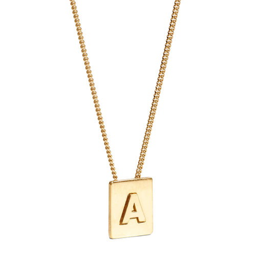 CELINE/赛琳 经典ALPHABET系列 金色饰面黄铜字母A坠饰项链46N0A6BRA.35OR