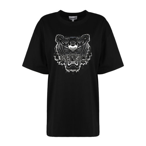 KENZO/高田贤三大虎头印花棉质宽松女士短袖T恤FB52TS972