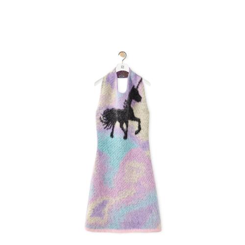  LOEWE罗意威 22年秋冬 女士 连衣裙 Unicorn jacquard dress in mohair S540Y15K51-9990