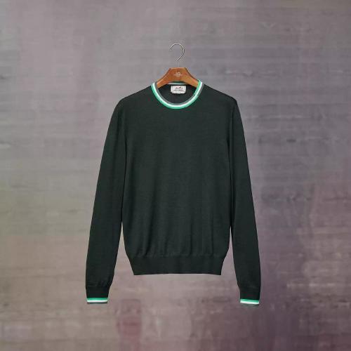  HERMES爱马仕 22年秋冬 男士 长袖衬衫 Pull col rond ??rayures %26a; twist?? H267015HA2H