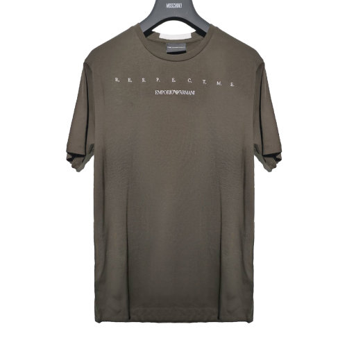 Emporio Armani/安普里奥阿玛尼  中性款深咖色纯棉圆领短袖T恤