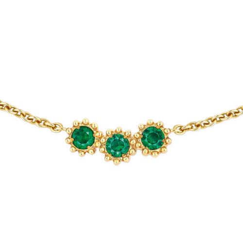 DIOR/迪奥  女士MIMIROSE 18K黄金和祖母绿宝石手链 JMRO95009_0000