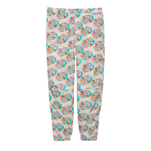 GUCCI/古驰 22秋冬款 The North Face联名系列 男士多色聚酰胺饰有彩色印花LOGO图案魔术贴开合口袋纽扣开合长裤?671468ZAH9J9486