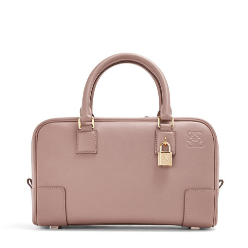 LOEWE/罗意威 22春夏新款Amazona 23系列 女士深胭脂色纳帕牛皮革Anagram压纹金扣配金锁单肩斜跨手提包0010640779