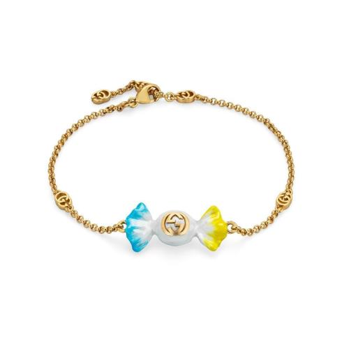 GUCCI古驰 22年秋冬 女士 互扣式双G糖果手链 702706 I7748 8484