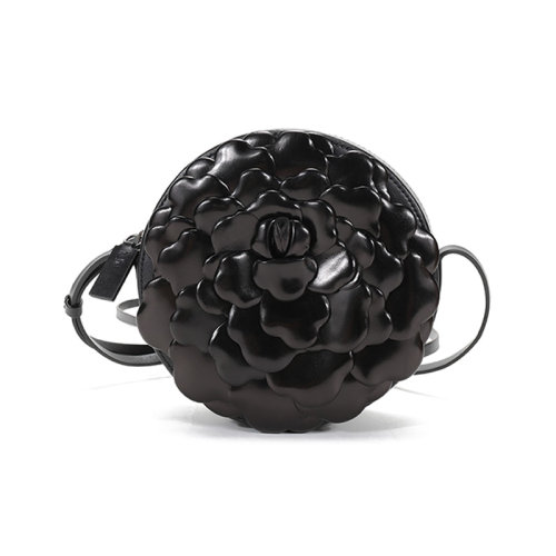 Valentino/华伦天奴  女士羊皮革玫瑰花瓣圆形单肩斜挎包 VW2B0I32JBZ