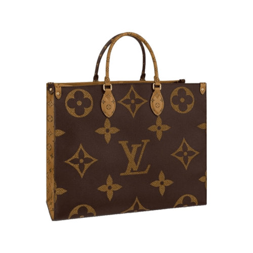 Louis Vuitton/路易威登  女包 限量版女士ONTHEGO 丛林系列TOTE包 撞色大老花单肩手提包  M45320 黑色肩带【海外直采 3-4周后发货】
