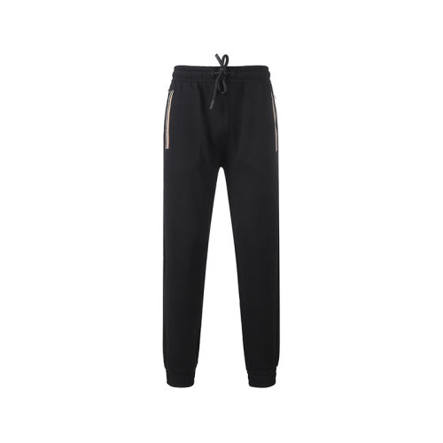 BURBERRY/博柏利【22秋冬新款】男士棉质运动休闲裤卫裤慢跑裤黑色标志性条纹 80333951