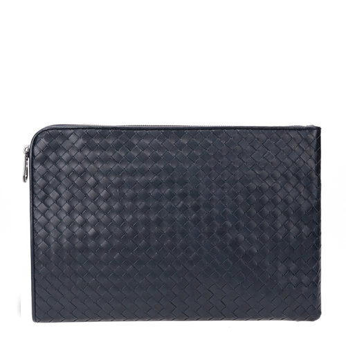 BOTTEGA VENETA 葆蝶家 男士深蓝色牛皮长款手拿包