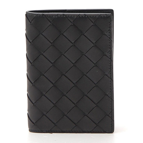 Bottega Veneta/葆蝶家 BV  葆蝶家 男士黑色编织格纹短款钱夹零钱包卡包男包 608061-VCPP2-8803