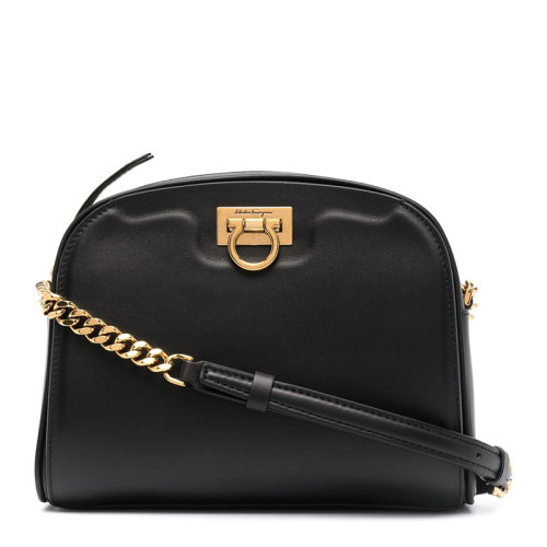 Salvatore Ferragamo/菲拉格慕 女士黑色小牛皮单肩包女包 210446-741187(预售4-5周发货)