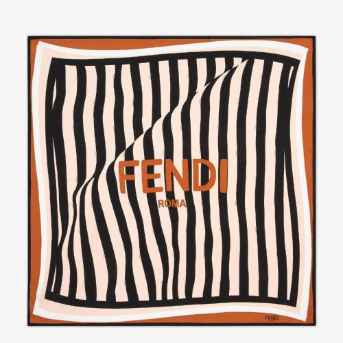  FENDI芬迪 22年秋冬 女士 围巾 拼色桑蚕丝围巾 FXT091AET5F0QF7