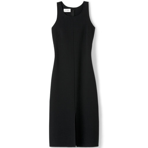 【21春夏新款】St. John/盛蔷 黑色无袖针织修身中长女士连衣裙K1130B1