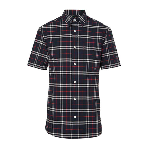 BURBERRY/博柏利 格纹弹力棉男士短袖衬衫 8007182 1