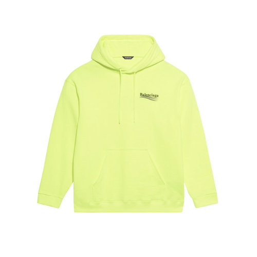Balenciaga/巴黎世家 男装 男士字母logo荧光黄色棉质时尚百搭连帽男卫衣 600583TJVD47110