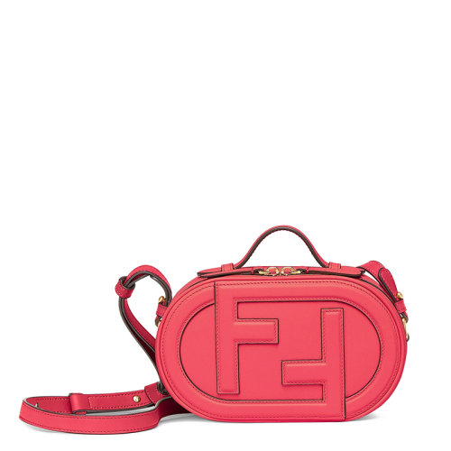 FENDI/芬迪 22春夏新款O’Lock系列 女士迷你粉色牛皮革饰双F图案配可调节肩带单肩手提相机包8BS058A5DYF1HB7