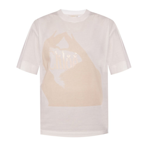 Chloe克洛伊  女装 服饰 圆领棉质经典logo款 女士短袖T恤